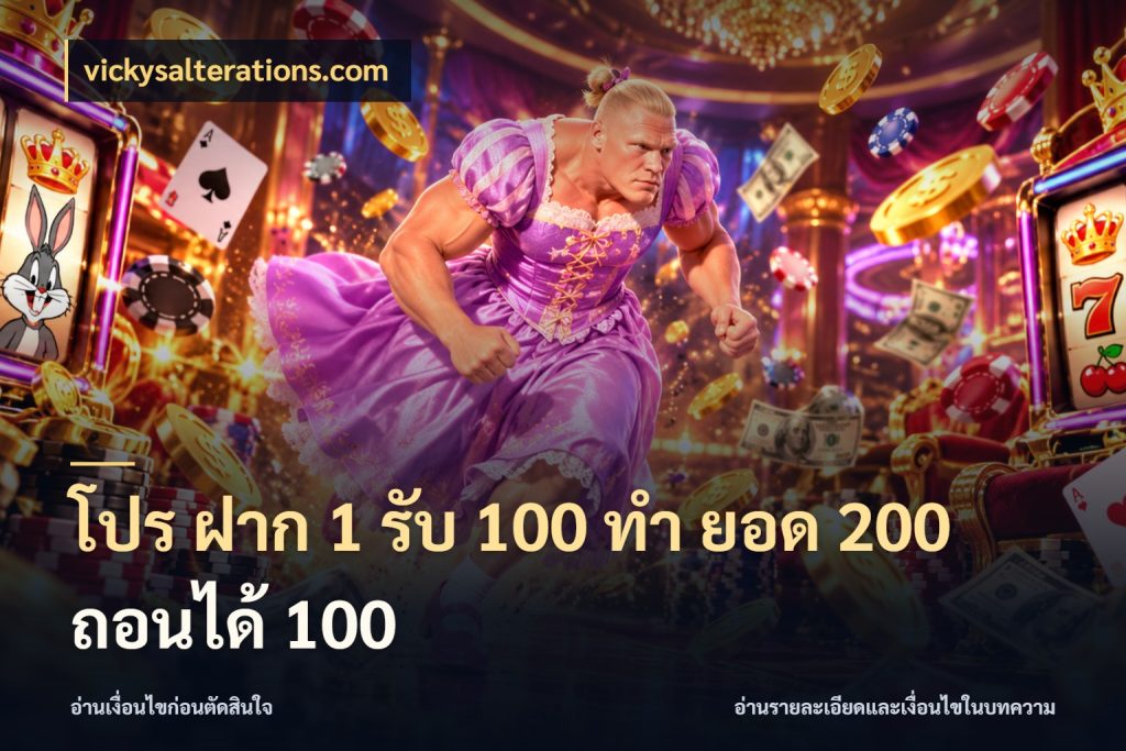 โปร ฝาก 1 รับ 100 ทํา ยอด 200 ถอนได้ 100