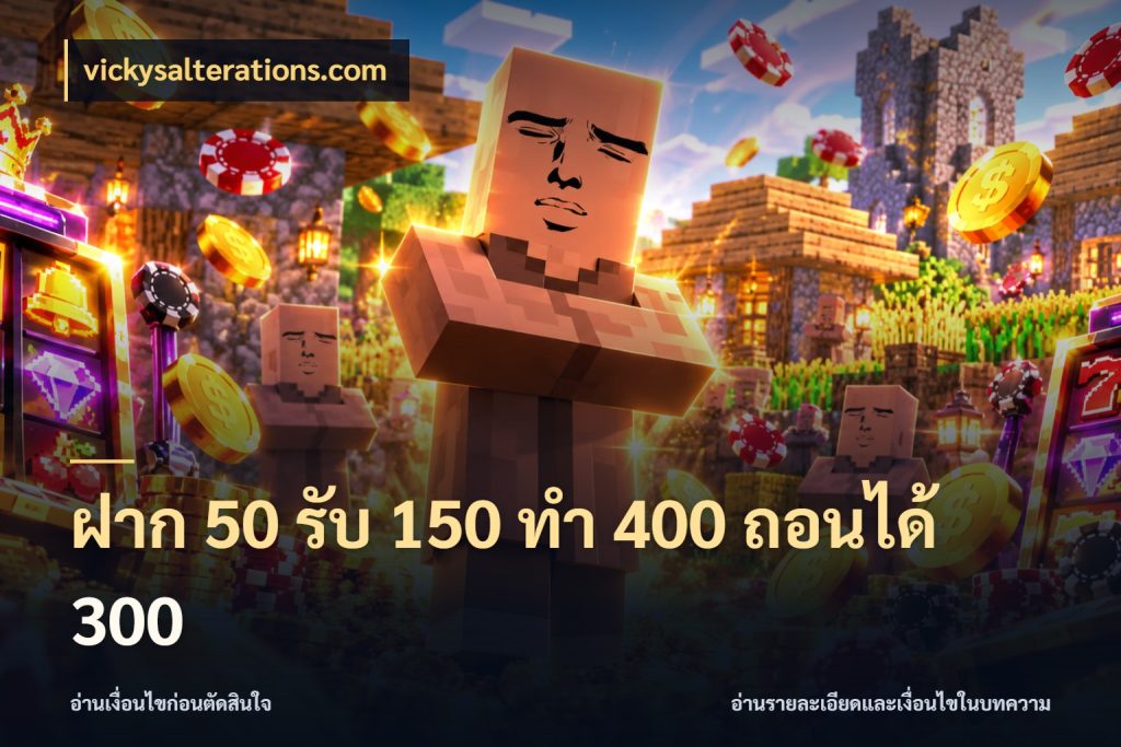 ฝาก 50 รับ 150 ทํา 400 ถอนได้ 300