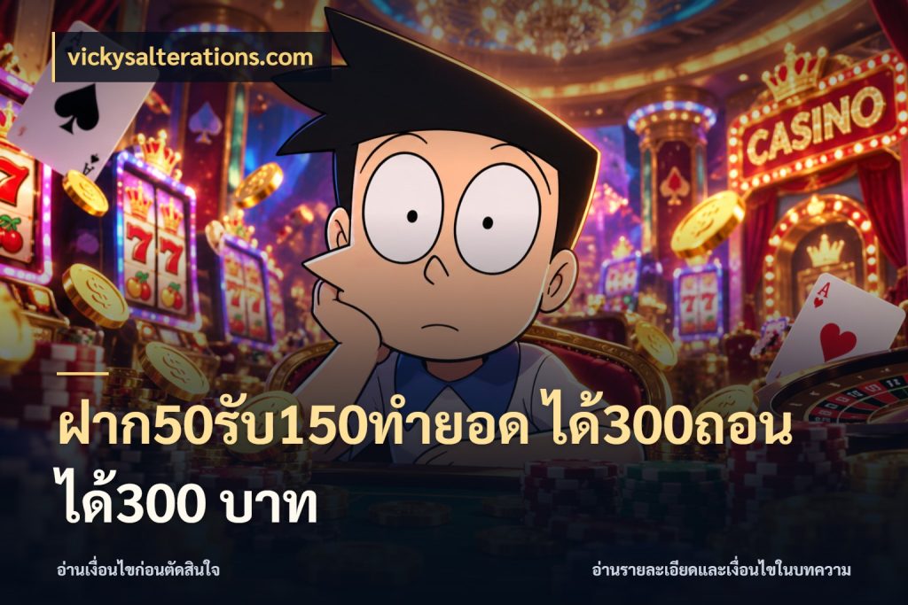 ฝาก50รับ150ทํายอด ได้300ถอนได้300 บาท