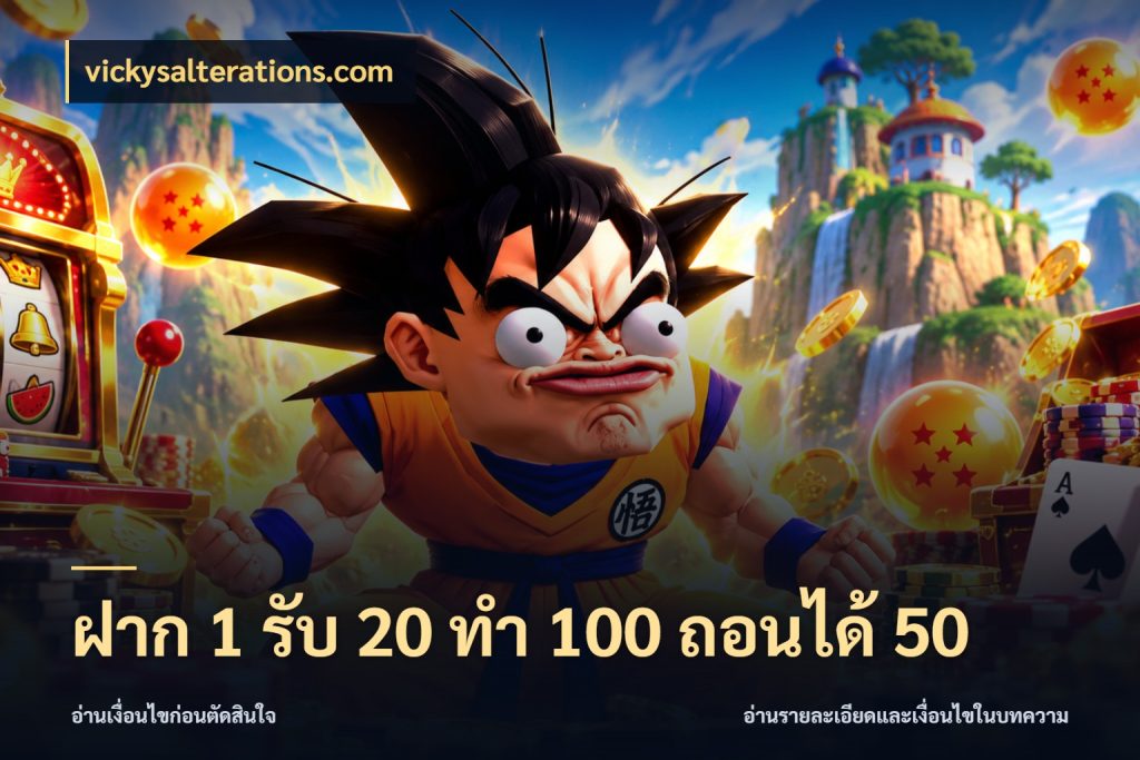 ฝาก 1 รับ 20 ทำ 100 ถอนได้ 50