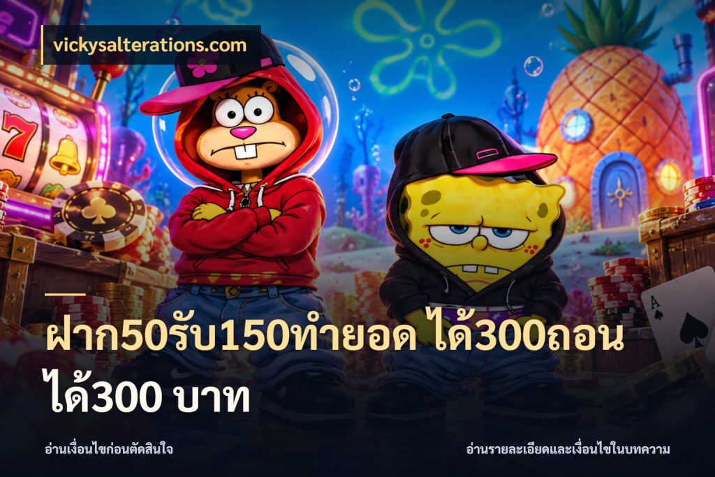 ฝาก50รับ150ทำยอด ได้300ถอนได้300 บาท