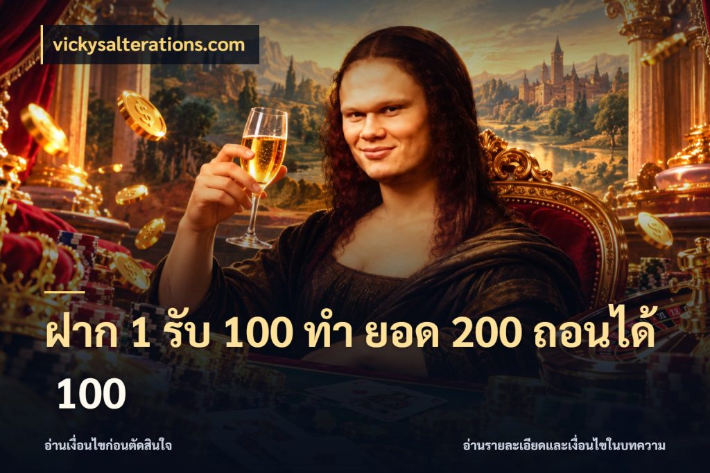 ฝาก 1 รับ 100 ทํา ยอด 200 ถอนได้ 100