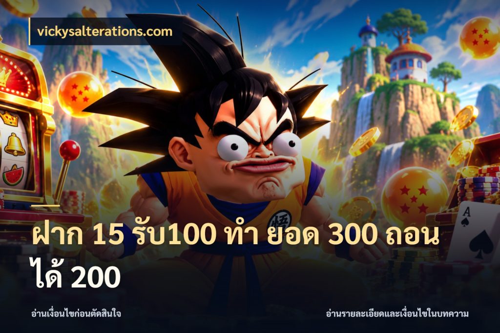 ฝาก 15 รับ100 ทํา ยอด 300 ถอนได้ 200