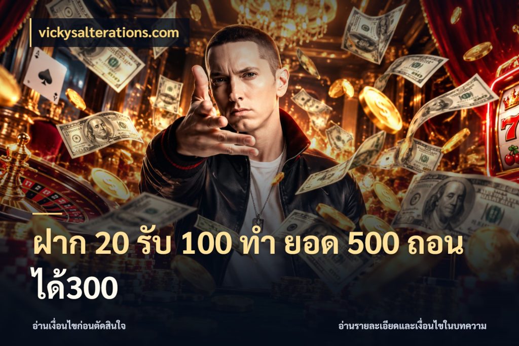 ฝาก 20 รับ 100 ทํา ยอด 500 ถอนได้300