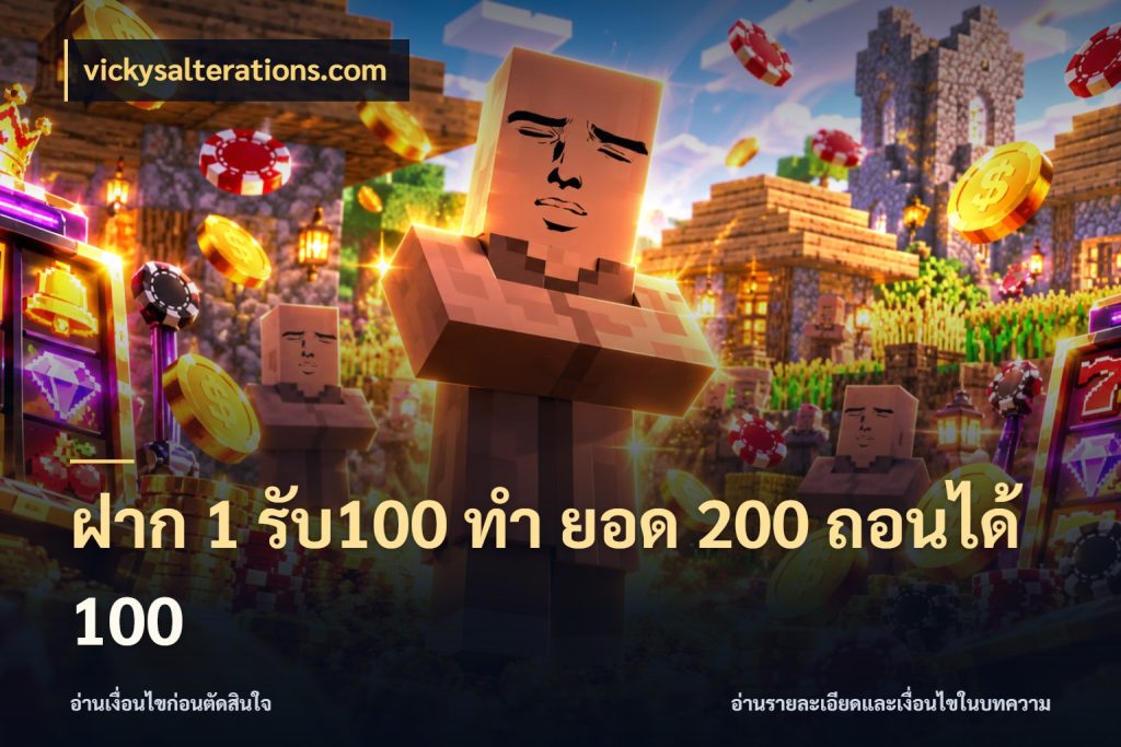ฝาก 1 รับ100 ทํา ยอด 200 ถอนได้ 100